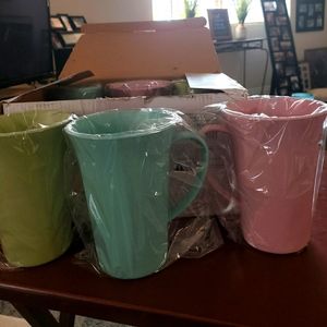 New 6 pack wheat straw mugs